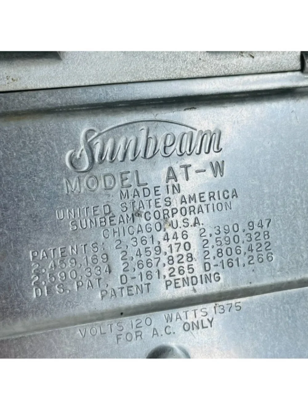 NEEDS REPAIR / NON-WORKING Sunbeam AT-W Chrome Toaster Radiant Shade Auto Drop